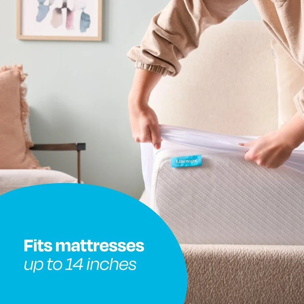 NEW - Waterproof Mattress Protector - White